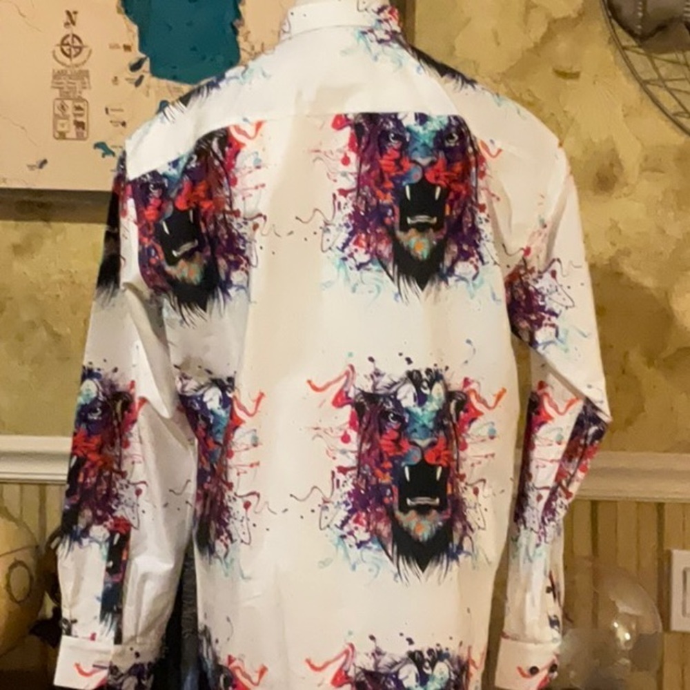 Men's Multicolor Graphic Shirt. NWT. 2XL. Italian Digital Fabric. - Picture 6 of 12